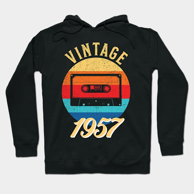 Vintage Year Since 1957 | Cassette | 65th Birthday Gift Hoodie by jiromie